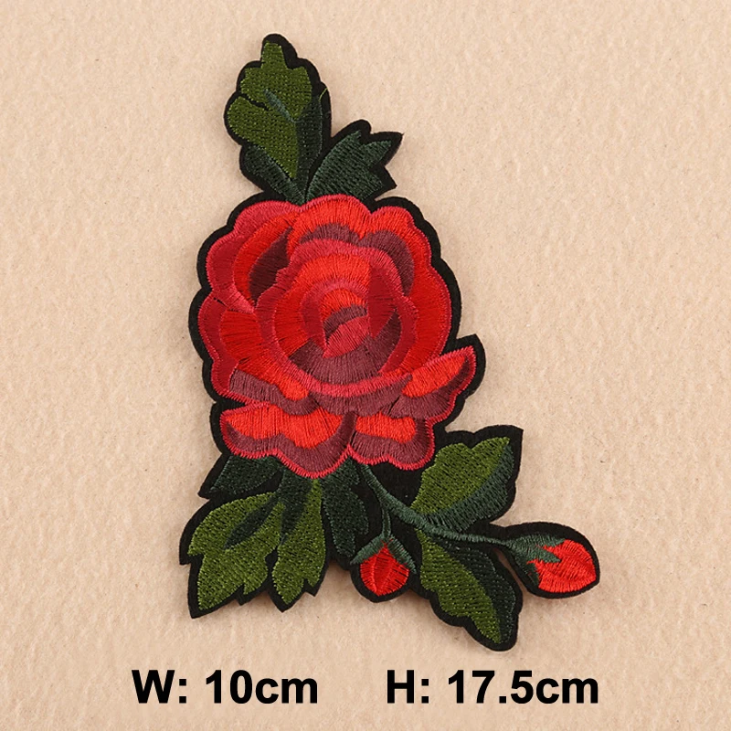 Naszywki z Kwiatów Róży, Haftowane Żelaznymi Plakietki na Ubrania, Naszywki z Motywem 