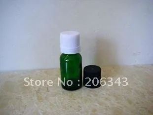 butelka olejku zielony / niebieski/ brązowy 10 ml z plastikową pokrywą