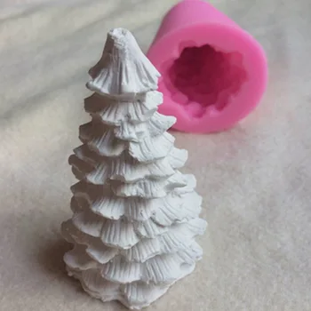 Nowa dostawa 3D Choinka Świeca Formy Mydło Formy Elastyczna Silikonowa Forma Do Ciasta Lukier