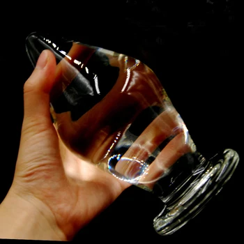 wodoodporny super Duży 16*8 cm ze szkła pyreksowego Szklane Dildo Kryształowa Penisa Długie Szklane, Seks-Zabawki Duży korek Analny Kulki Analne Unisex Kulki Do Odbytu